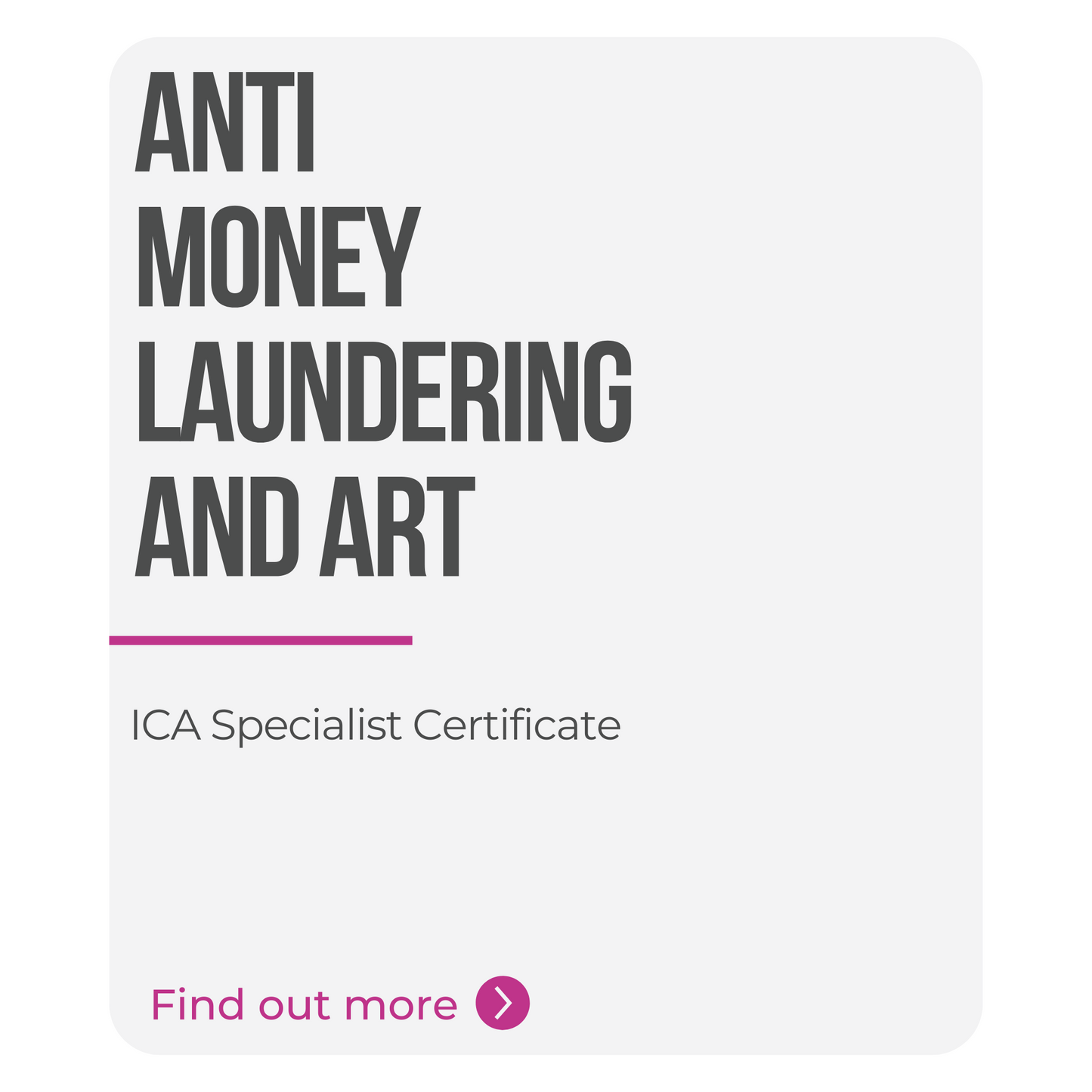 ICA Specialist Certificate in Anti Money Laundering and Art