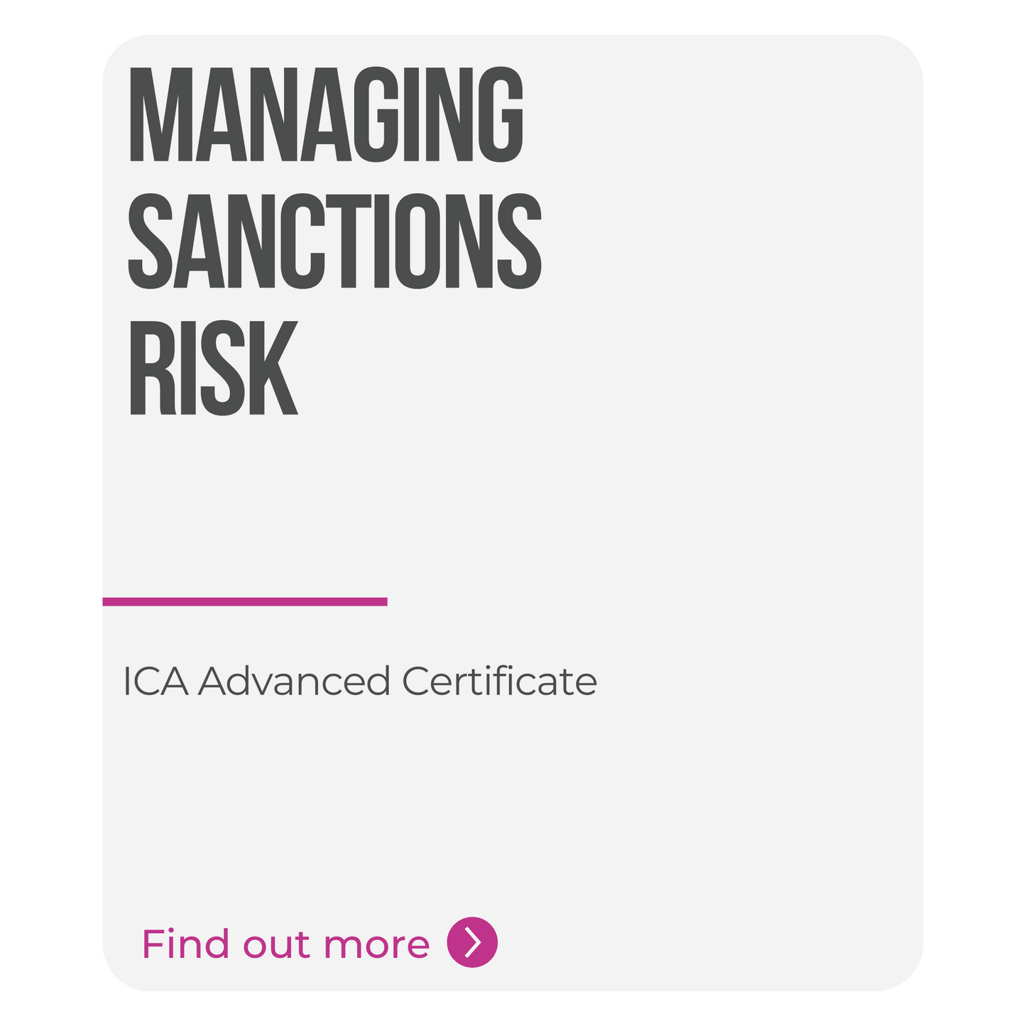 ICA Advanced Certificate in Managing Sanctions Risk